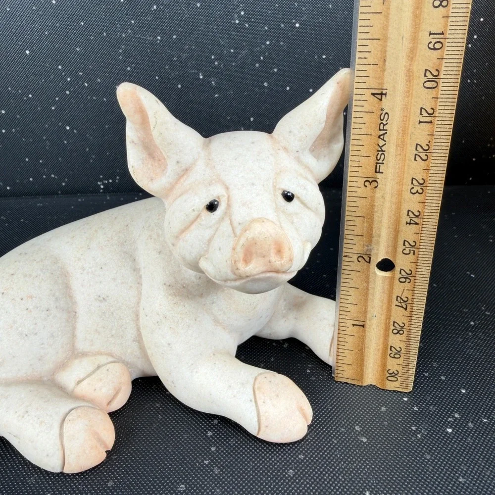 Second Nature Design Quarry Critters Pickle Pig Figurine Faux Stone‎ 2000 Figure